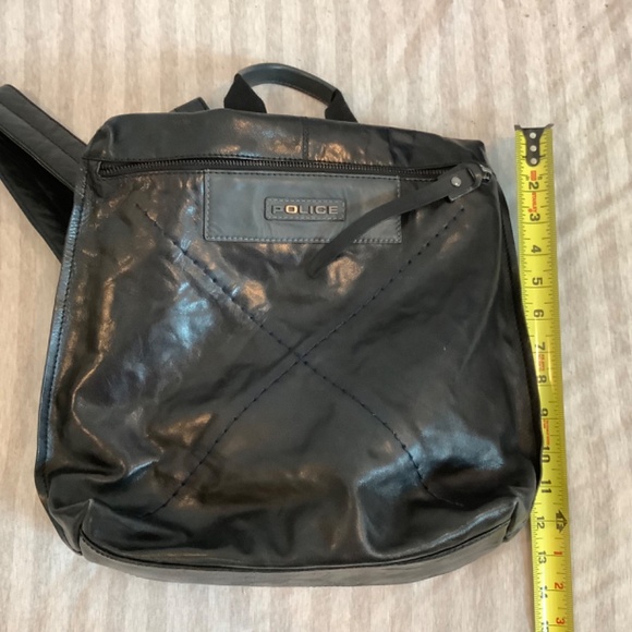 Black leather backpack - Police - Picture 8 of 8
